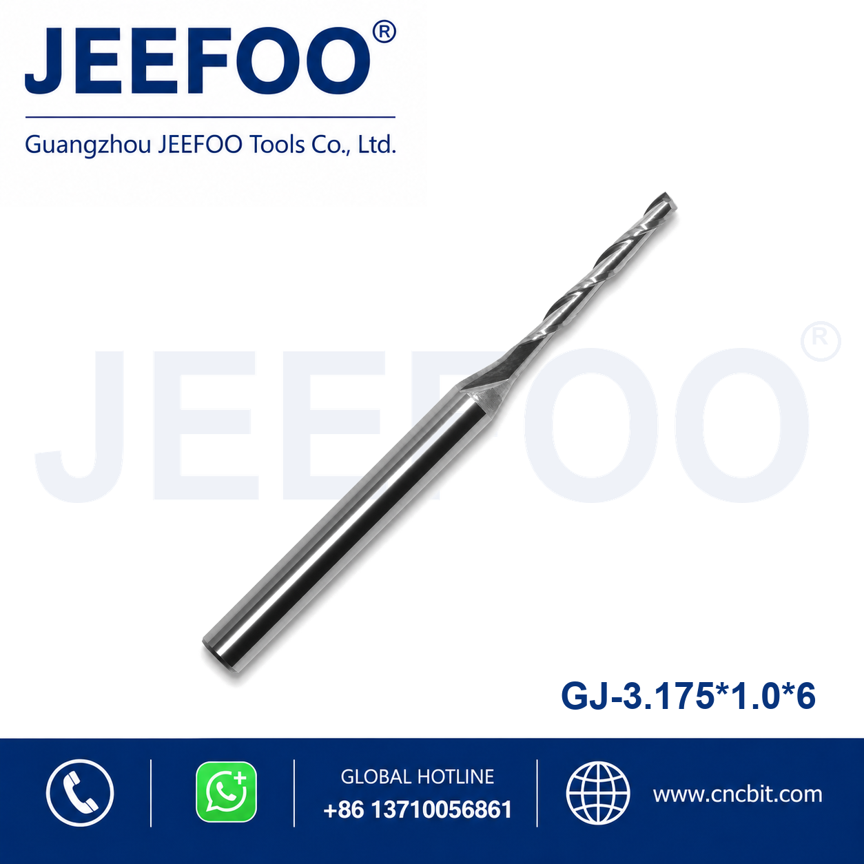 3.175x1.0x6 Two Spiral Flute Bits CNC router cutter