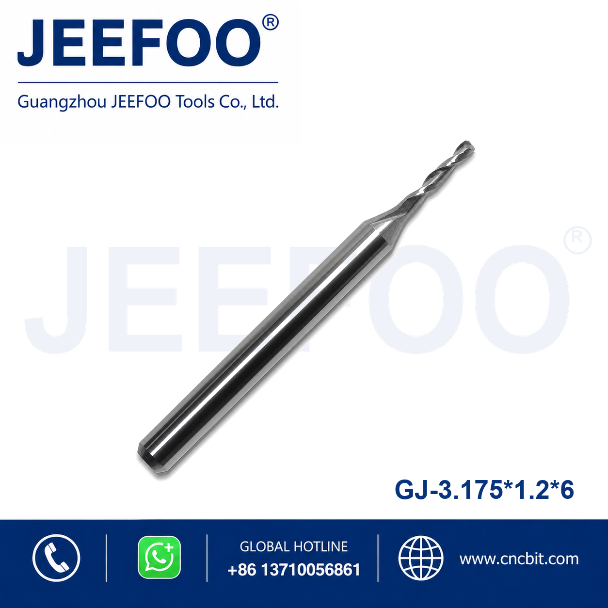 3.175x1.2x6 Two Spiral Flute Bits CNC router cutter