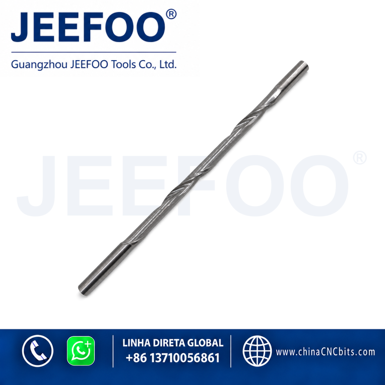 Double Head Single Flute Carbide End Mill, High Precision CNC Router Bit for Solid Wood Cutting product image