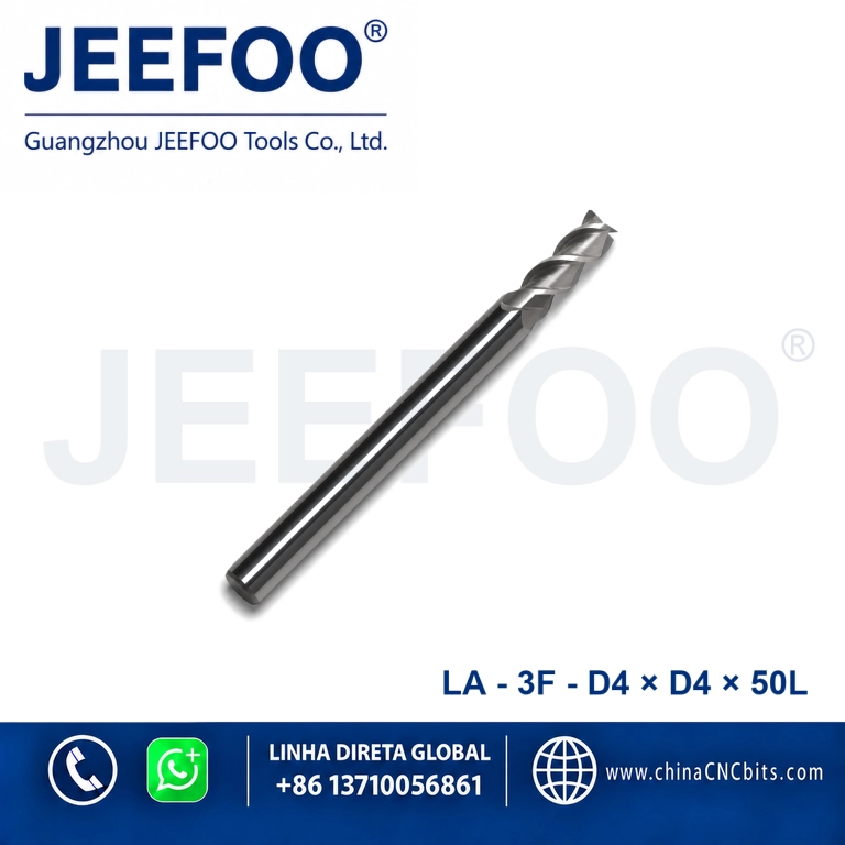 4x4x50L 3-Flute Aluminum Square End Mill for CNC Router Machine product image