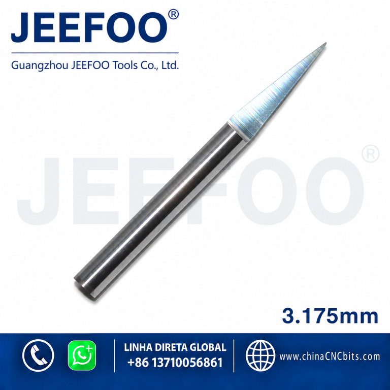 3.175mm Flat Bottom Wood Engraving Router Bits, Sharp Solid Carbide Tool on 3D Woodworking Relief Machining product image