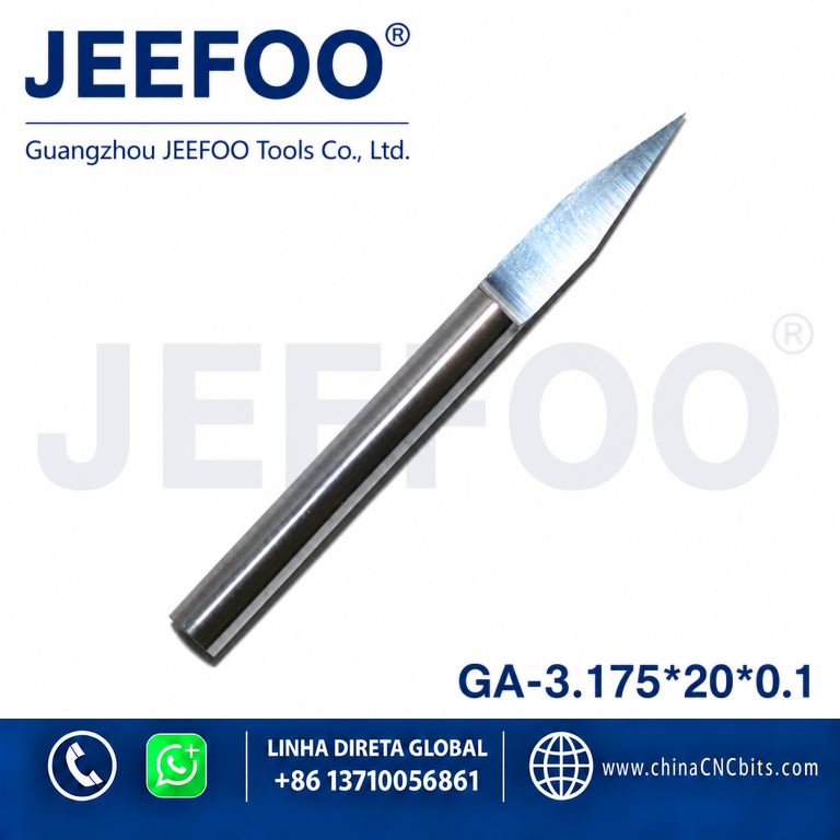 3.175*20degree*0.1 cnc flat bottom engraving bits for acrylic , ABS,wood,double plate product image