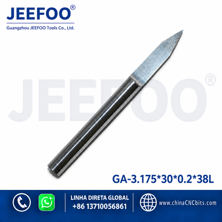 3.175*30degree*0.2*38L Flat V Shape CNC Milling Tools, Carbide Carving Cutter, PCB Engraving Bit on Wood Machine product image