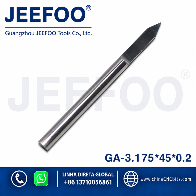 3.175*45degree*0.2 Smooth Flat bottom carbide engraving bits, NEW V shape CNC router bits for wood machine tools cutter product image