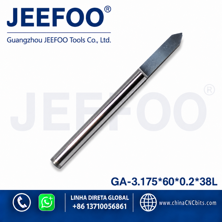 3.175*60degree*0.2*38L Flat Bottom Wood Engraving Router Bits, Sharp Solid Carbide Tool on 3D Woodworking Relief Machining product image
