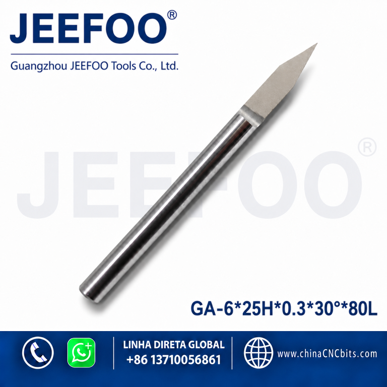 6*30degree*0.3*25H*80L Flat Bottom Wood Engraving Router Bits, Sharp Solid Carbide Tool ,Carving tools for cnc router machine product image