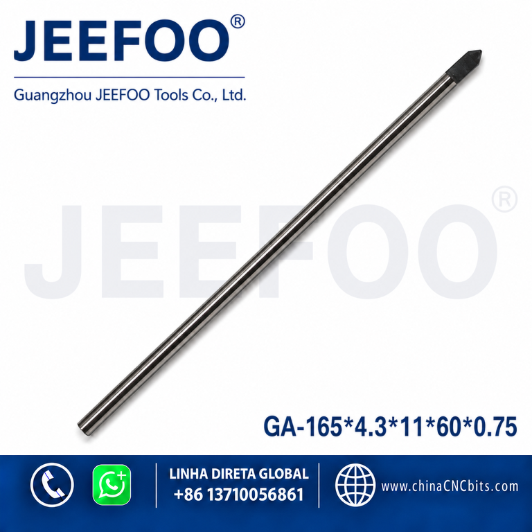 165 * 4.3 * 11 * 60 * 0.75 Sold carbide flat bottom engraving / PCB Carving Cutters / Long Cutting Blade – Best CNC Tool product image