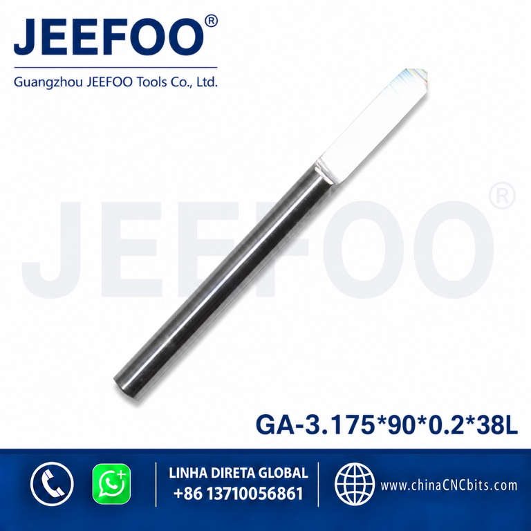 3.175*90degree*0.2*38L Flat Bottom Wood Engraving Router Bits, Sharp Solid Carbide Tool on 3D Woodworking Relief Machining product image