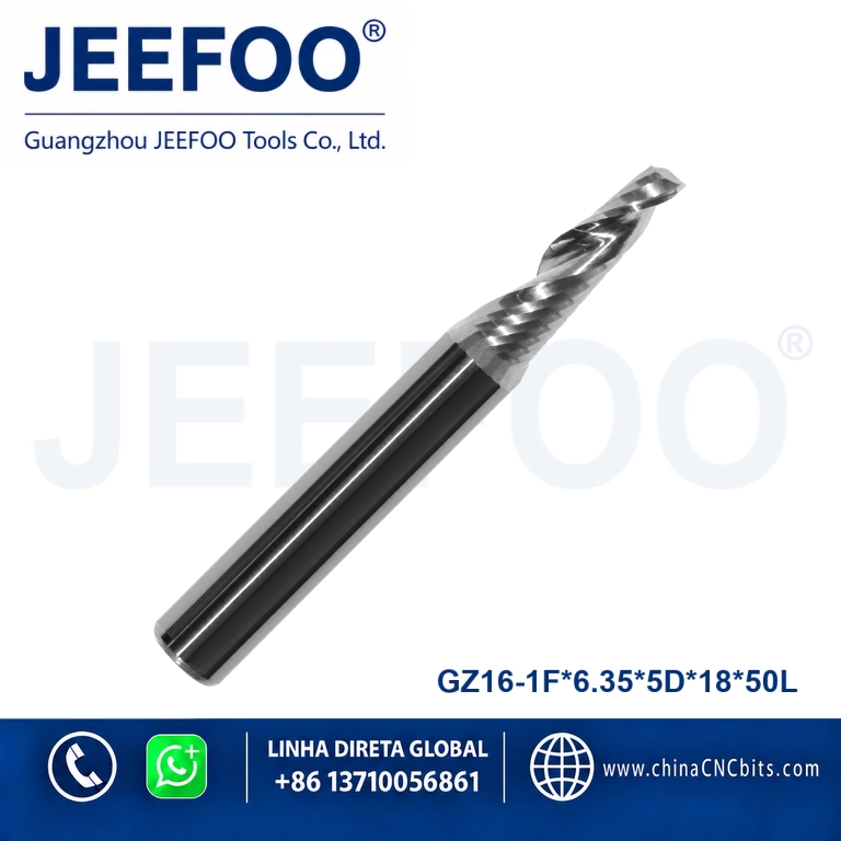 6.35x5°x18x50L Fresa cónica de uma aresta em carboneto de tungsténio