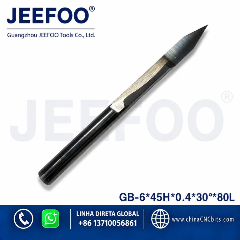 6x80Lx45Hx0.4x30 Best Precision Long Cel Flat Bottom Engraving Bit for CNC Relief Carving product image