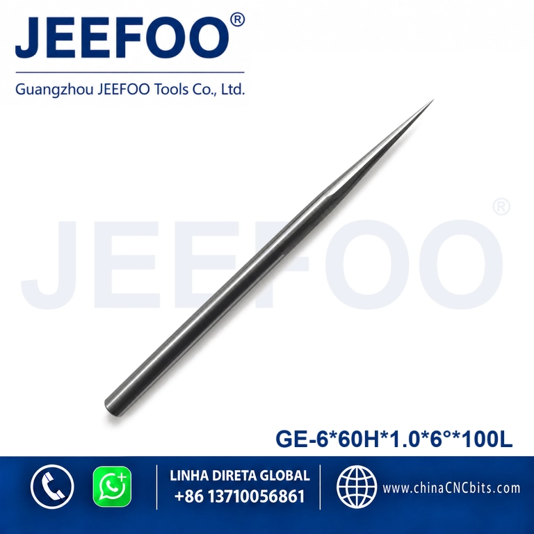 6x60Hx1.0x6x100L Tungsten Carbide Two Flute Taper Flat End Mill product image
