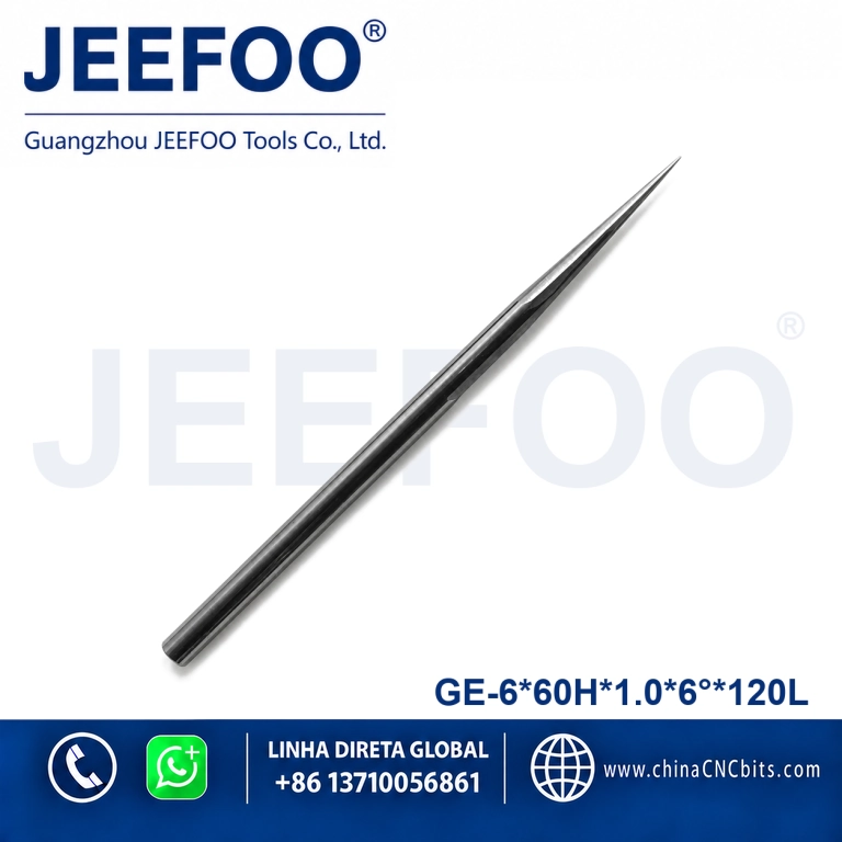 6x60Hx1.0x6x120L Long Cel Double Straight Flute Taper Flat End Mill Cutting Bit product image