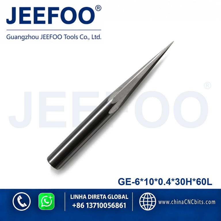 6x10x0.4x30Hx60L CNC Wood Carving Two Straight Slot Taper Flat End Mill product image