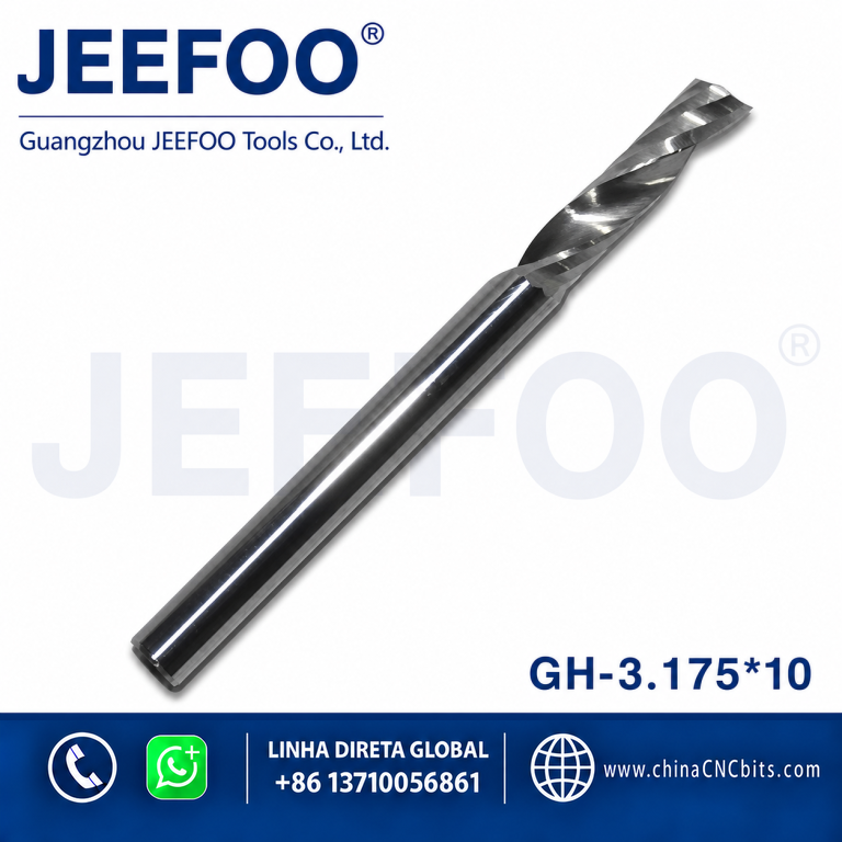 3.175x10 One Flute Sprial Bits Single-edged helical milling cutter/CNC cutting tools product image