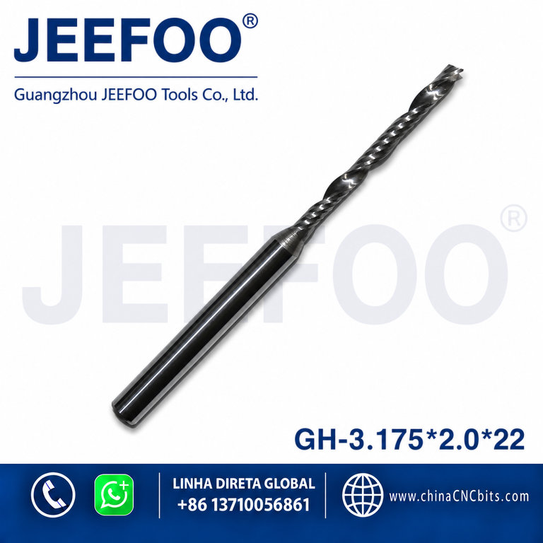3.175x2.0x22 One Flute Spiral Bits for Acrylics, CNC Milling Cutters, PVC Mills,Acrylic Tools product image