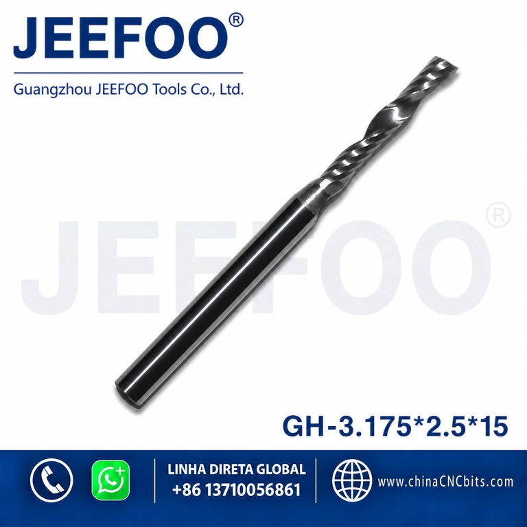 3.175x2.5x15 One flute spiral bits/ Cutter for machine,CNC router bits,Cutting bits tools product image