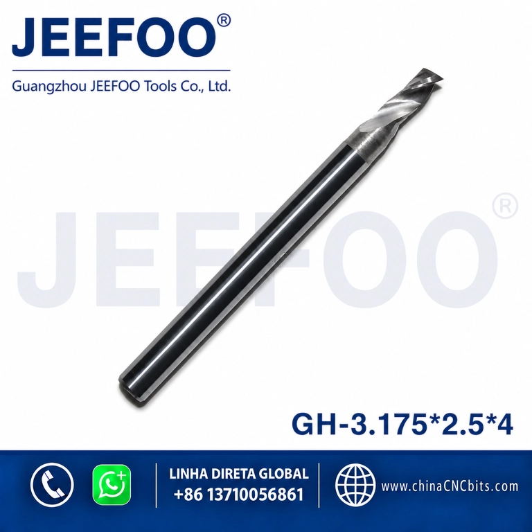 3.175x2.5x4 One Flute Spiral Bits for Acrylics, CNC Milling Cutters, Acrylic Tools product image