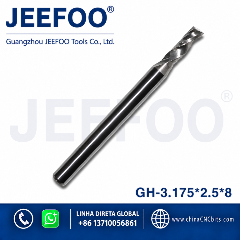 3.175x2.5x8 High Precision Grind!High Quality! Single Flute Milling Cutter Soild Carbide One Spiral Flute Bits product image