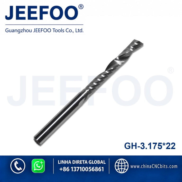 3.175x22 CNC Machines Tools Carbide Single Flute Spiral End Mill for Milling Cutter product image