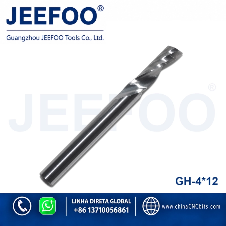 4x12 1 Flute Spiral Carbide CNC Router Bits 55HRC Climb Milling Up&Down Cut Customizable product image