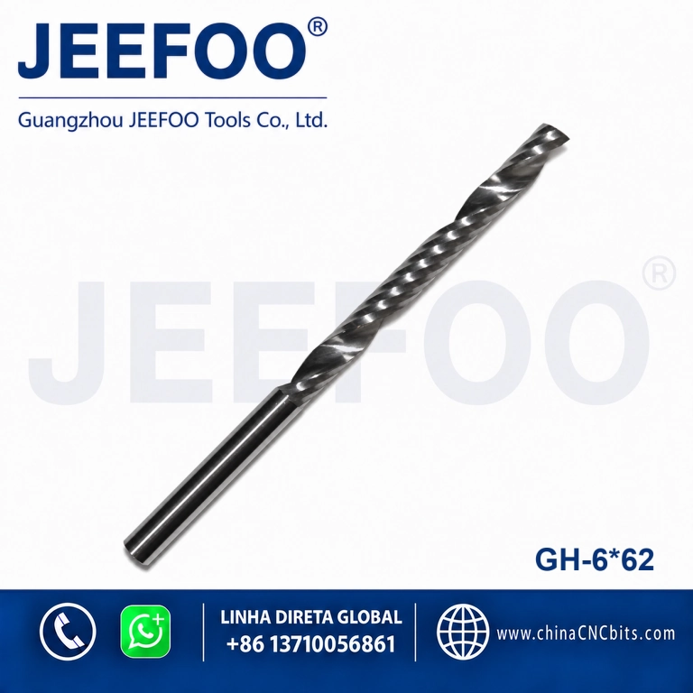 6x62 Tungsten Steel GH Single Spiral Flute Bits CNC Milling Cutter for Carving & Cutting product image