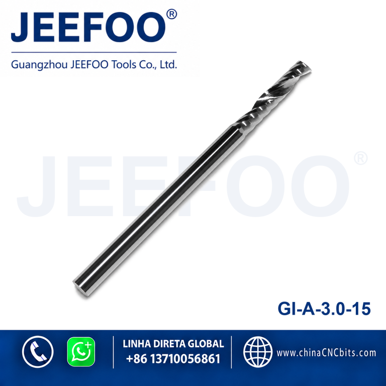 3.0x15 One Flute Spiral Bits for Aluminum/Carbide Tungsten End Mill CNC Machine Milling Cutter product image