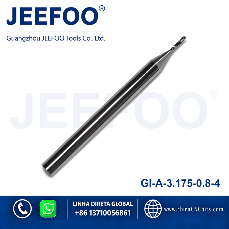 3.175x0.8x4 One Flute Spiral Carbide Engraving Bits with Climb Milling for Aluminum Alloy 55HRC High Steel Speed Coating product image