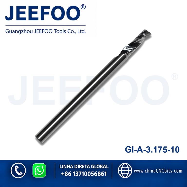 3.175x10 Tool Cutter Machine Single Flute Aluminium Spiral Bit Milling One Flute Router Bit End Mill CNC Milling Cutter product image