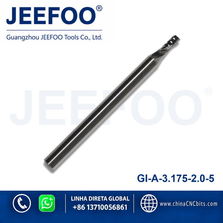 3.175x2.0x5 One Flute Spiral Bits for Acrylics, CNC Router Bit, Acrylic Tools product image