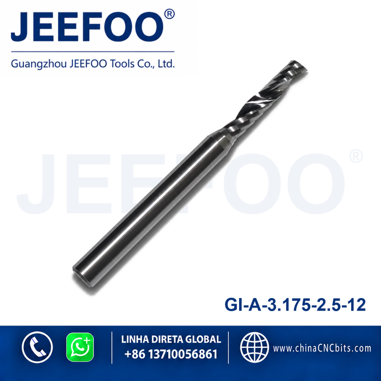 3.175x2.5x12 One flute spiral bits/ Cutter for CNC router machine ,woodworking Cutting tools product image