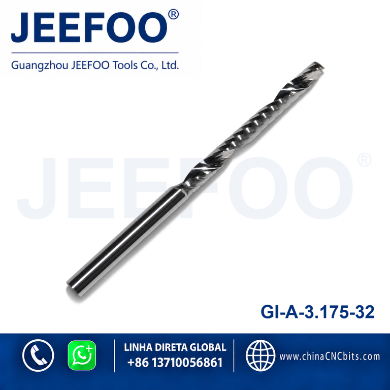 3.175x32 Acrylics PVC one Flute Spiral bits, Cnc Router Cutter Free Shipping product image