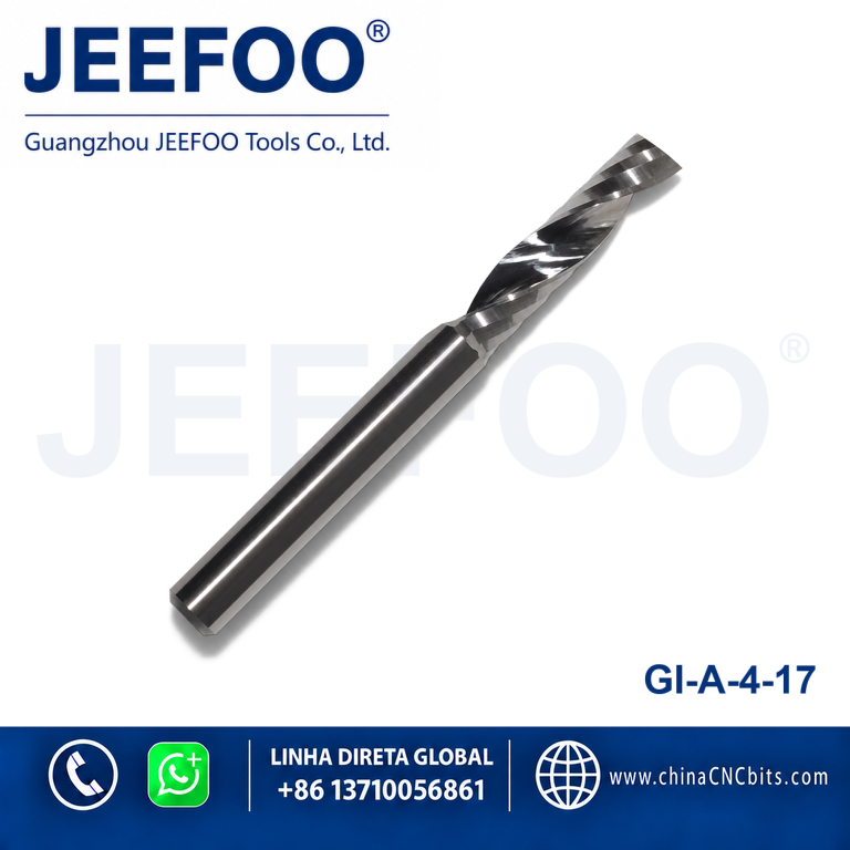 4x17 Single Flute Spiral Carbide End Mill Tungsten Steel CNC Engraving Tool for Acrylic PVC Plastic Aluminum Cutting product image