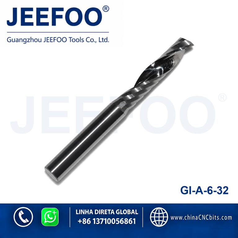 6x32 Single Flute Spiral Tungsten Carbide Router Bit, CNC Engraving End Mill for Aluminum Machining product image