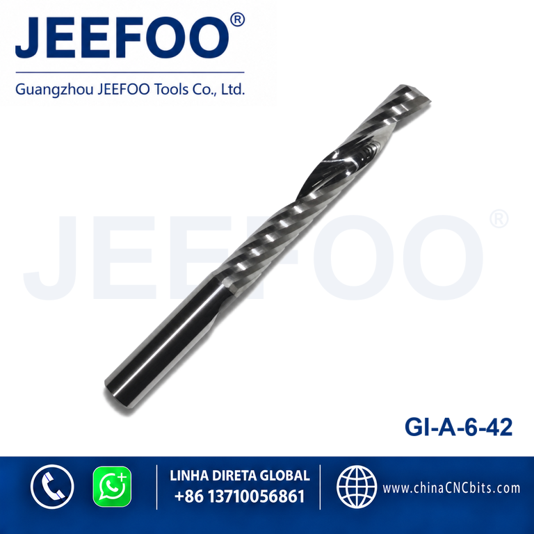 6x42 Single Flute Solid Carbide Spiral Milling Bit,Engraving Milling CNC Cutting Tool for Acrylic, Plastic & Timber product image