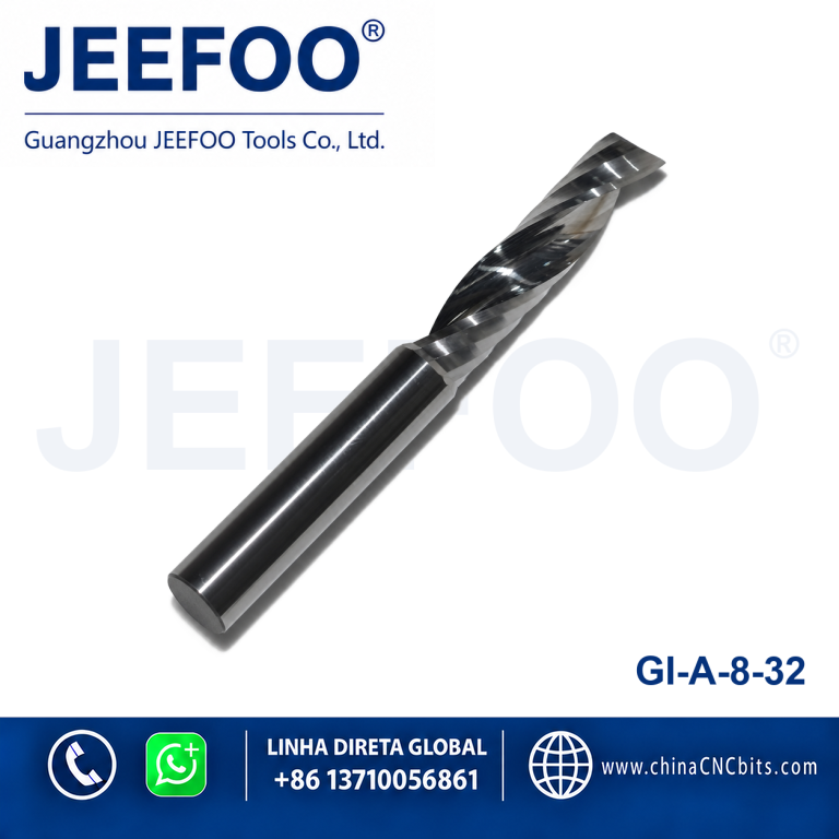 8x32 Sharp Edge Single Flute Carbide Spiral Router Mill, CNC Machining Cutter for Composite Wood Plastics product image