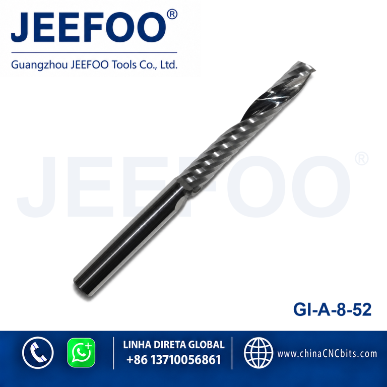 Low Burr Cutting Single Flute Solid Carbide Spiral Bits CNC Machine Tool for Acrylic Wood PVC product image