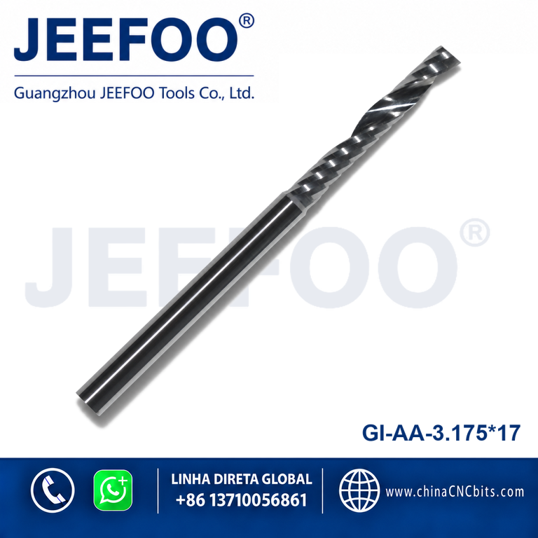3.175x17 AA Grade One Flute Spiral Carbide Bit Stable Acrylic Plate Trimming product image
