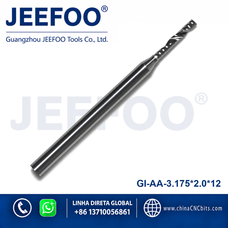 3.175x2.0x12 AA Standard Spiral Flute CNC Cutter Sharp Cutting Acrylic Sign Sheets product image