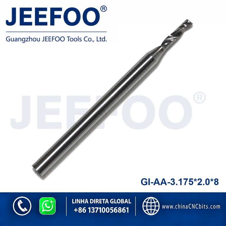3.175x2.0x8 AA Grade Solid Carbide Spiral Router Bit Precision Acrylic Machining Tool product image