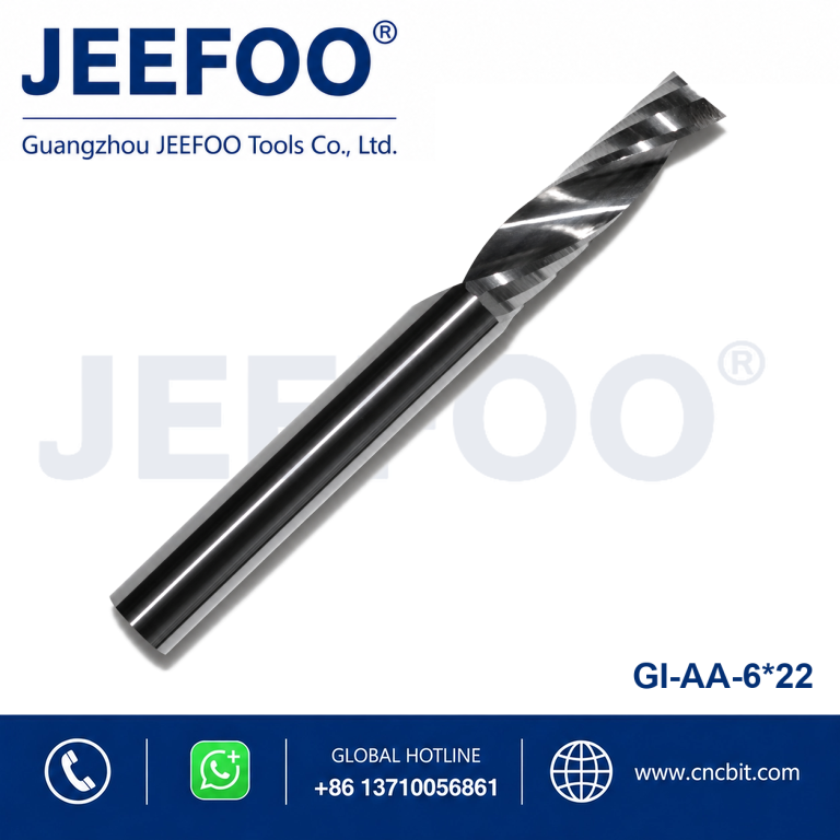 6x22 Balanced Toughness AA One Spiral Flute Bit Acrylic Plastic Milling Cutter product image