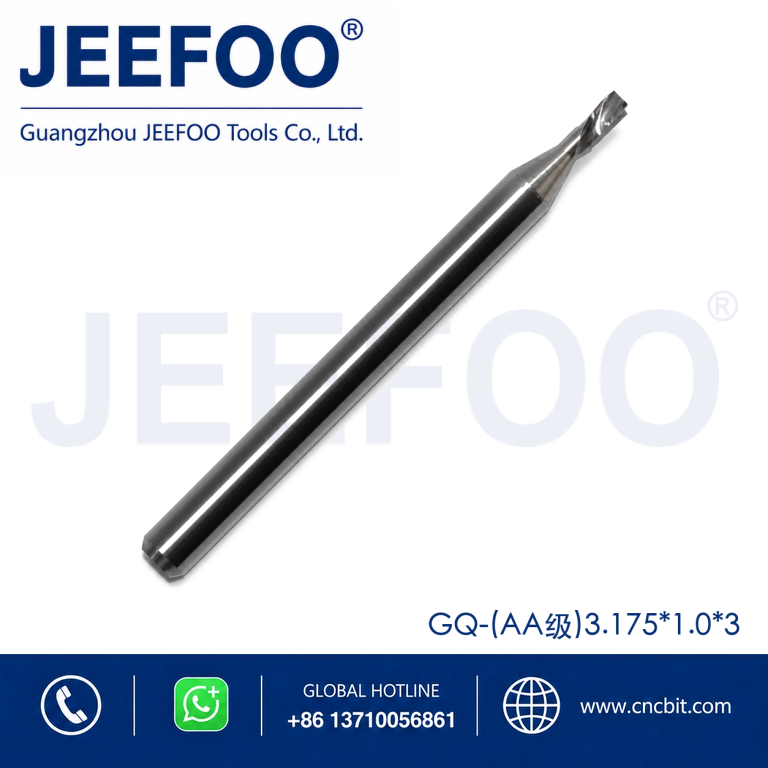 3.175x1.5x3 One Spiral Left-Helical Cutter – Solid Carbide Down Cut Router Bit product image
