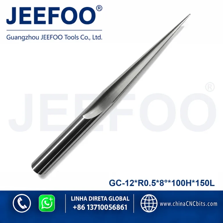 12x100HxR0.5x8x150L Solid Carbide Taper Ball End Mill CNC Milling Cutter product image