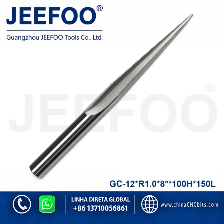 12x100HxR1.0x8x150L Taper Ball End Mill for Precision CNC Carving product image