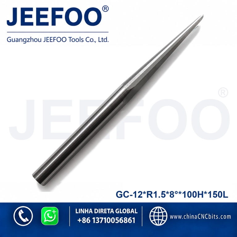 12x100HxR1.5x8x150L Taper Ball End Mill for Precision CNC Carving product image