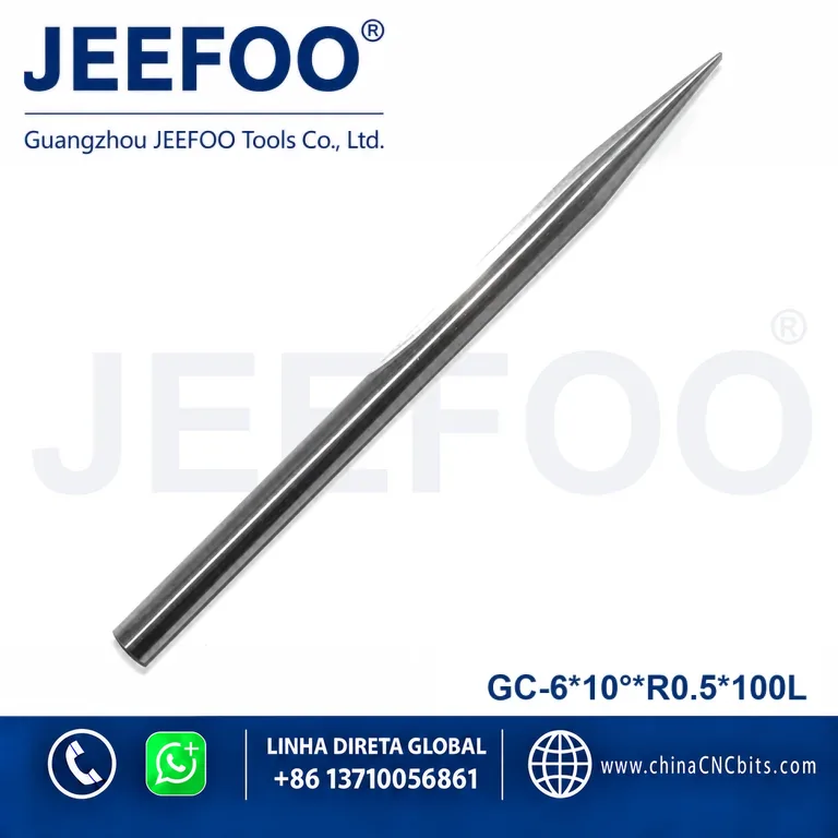6x10xR0.5x100L Micro Grain Carbide Two Flute Taper Ball End Mill product image