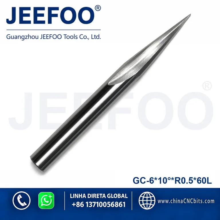 6x10xR0.5x60L Solid Carbide Taper Ball Nose Bit and CNC Cutter Taper Ball End Mill product image