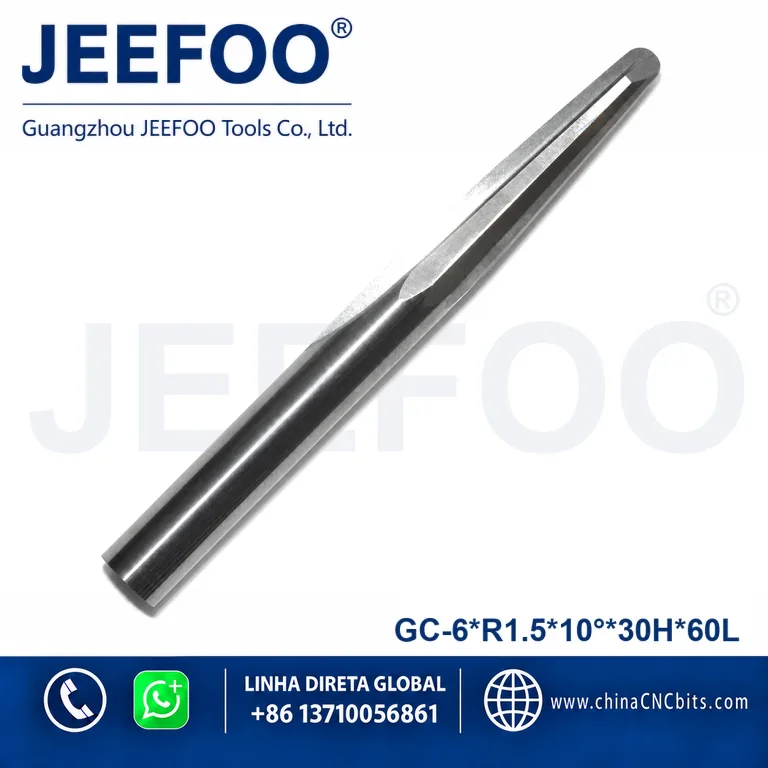 6x30HxR1.5x10x60L Two Flute Taper Ball End Mill for Acrylic and MDF product image