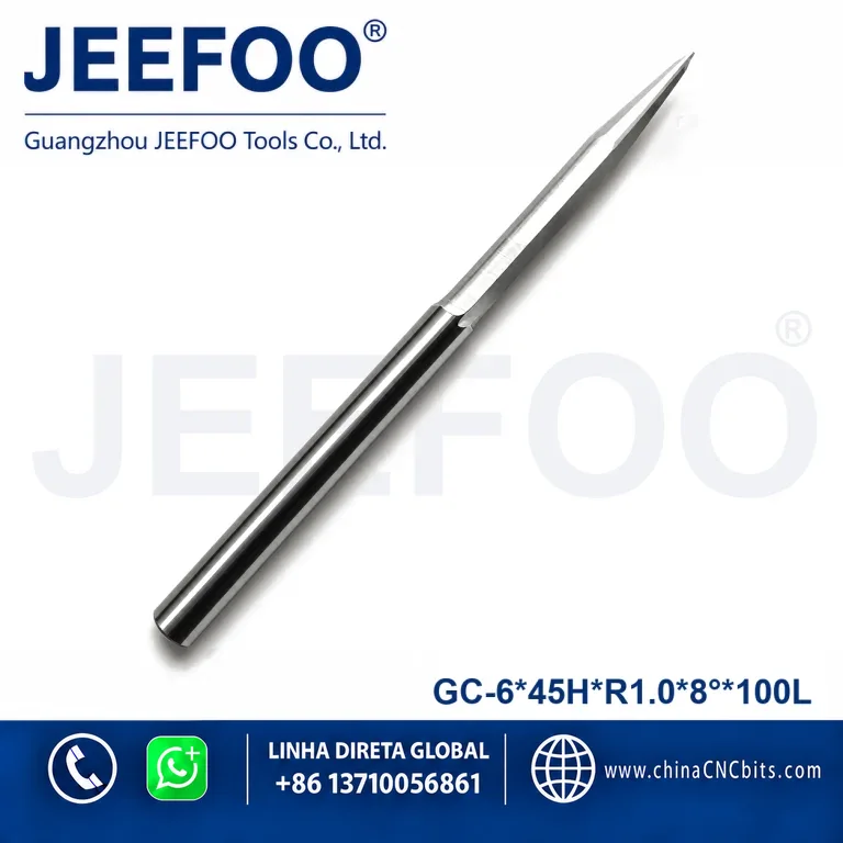 6x45HxR1.0x8x100L Taper Ball End Mill for Precision CNC Carving product image