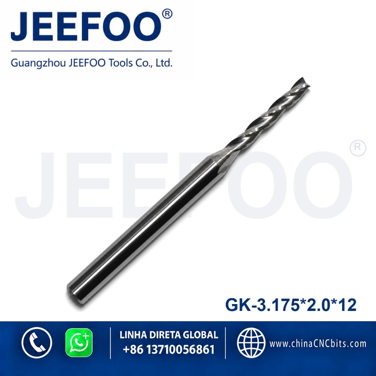 3.175x2.0x12 Three Flute End Mills, Milling Tools, Tungsten Carbide Engraving Cutters for Wood, MDF, PVC and Acrylic product image