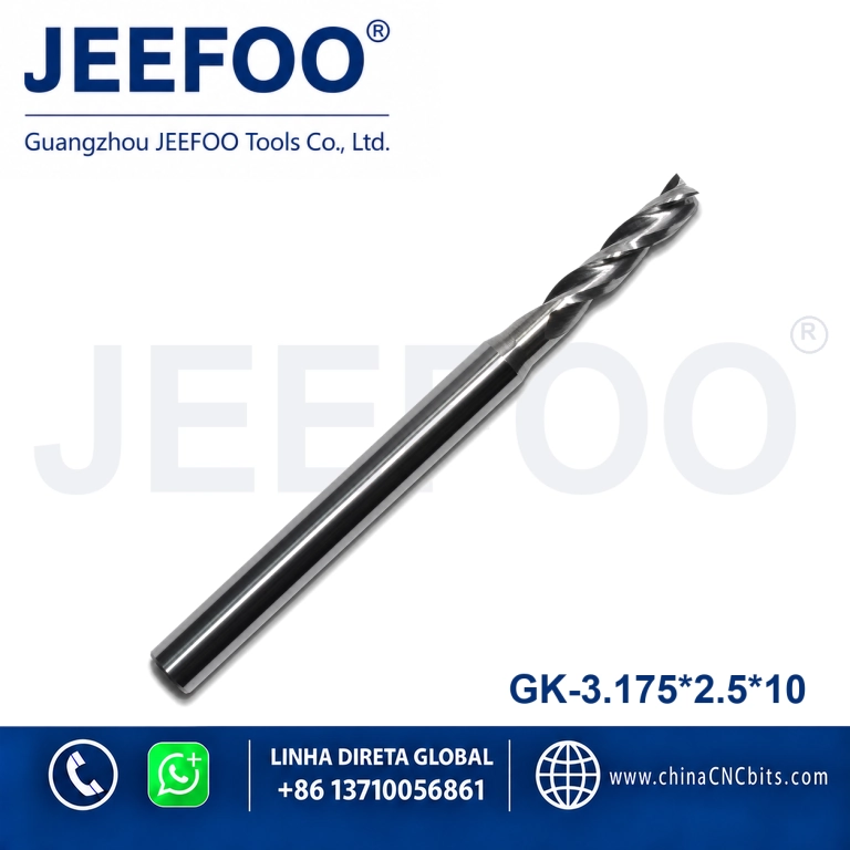 3.175x2.5x10 3 Flute End Mills, CNC Router Bits and Tungsten Carbide Engraving Cutters for Wood, MDF and PVC product image